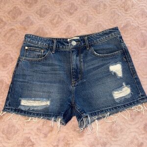 High Rise Denim Shorts